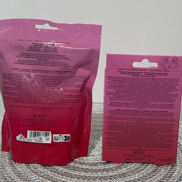 Mad Beauty Disney Minnie Mouse Bath Salts and Under Eye Masks NWT - Picture 5 of 6